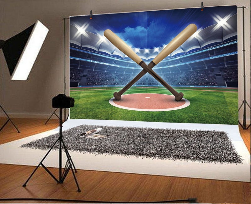 Yeele Baseball Photo Backdrop - Photography Background - Yeele 8x6ft Baseball Sports Game Stadium Backdrop Pictures Newborn Boy Children Portrait Photo Booth Shooting Family Photographic Studio Props - Image 1